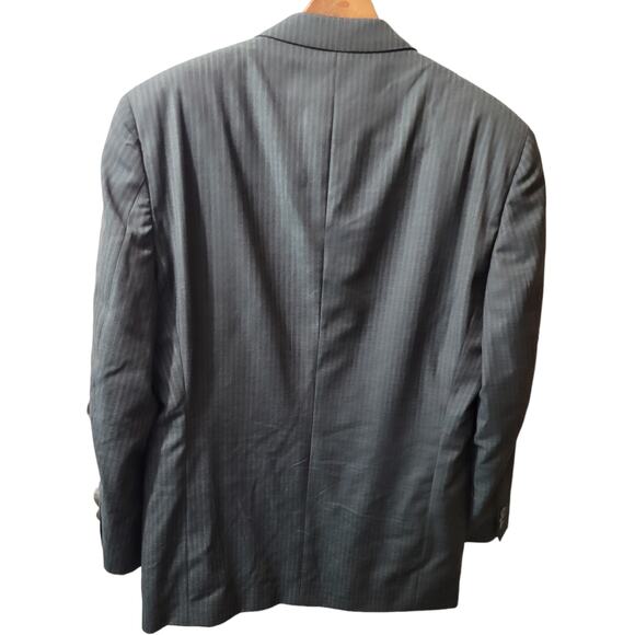Paul Dione Men Wool Blazer 42R Gray Striped Business Jacket Career Office Canada - Picture 3 of 8